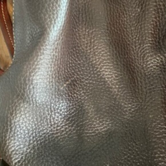 Dooney & Bourke Brown and Red Leather Tote Bag - Picture 5 of 5